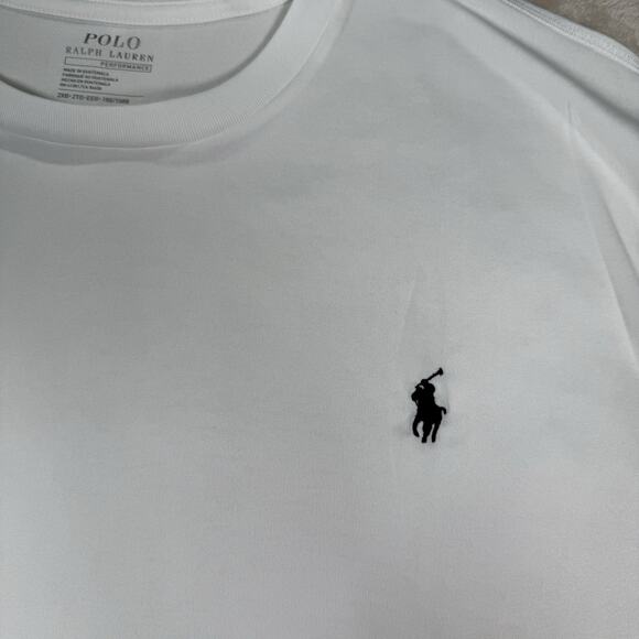 NWT Polo Ralph Lauren Performance White Crewneck T-Shirt Pony Men's Size 2XB - Picture 2 of 8